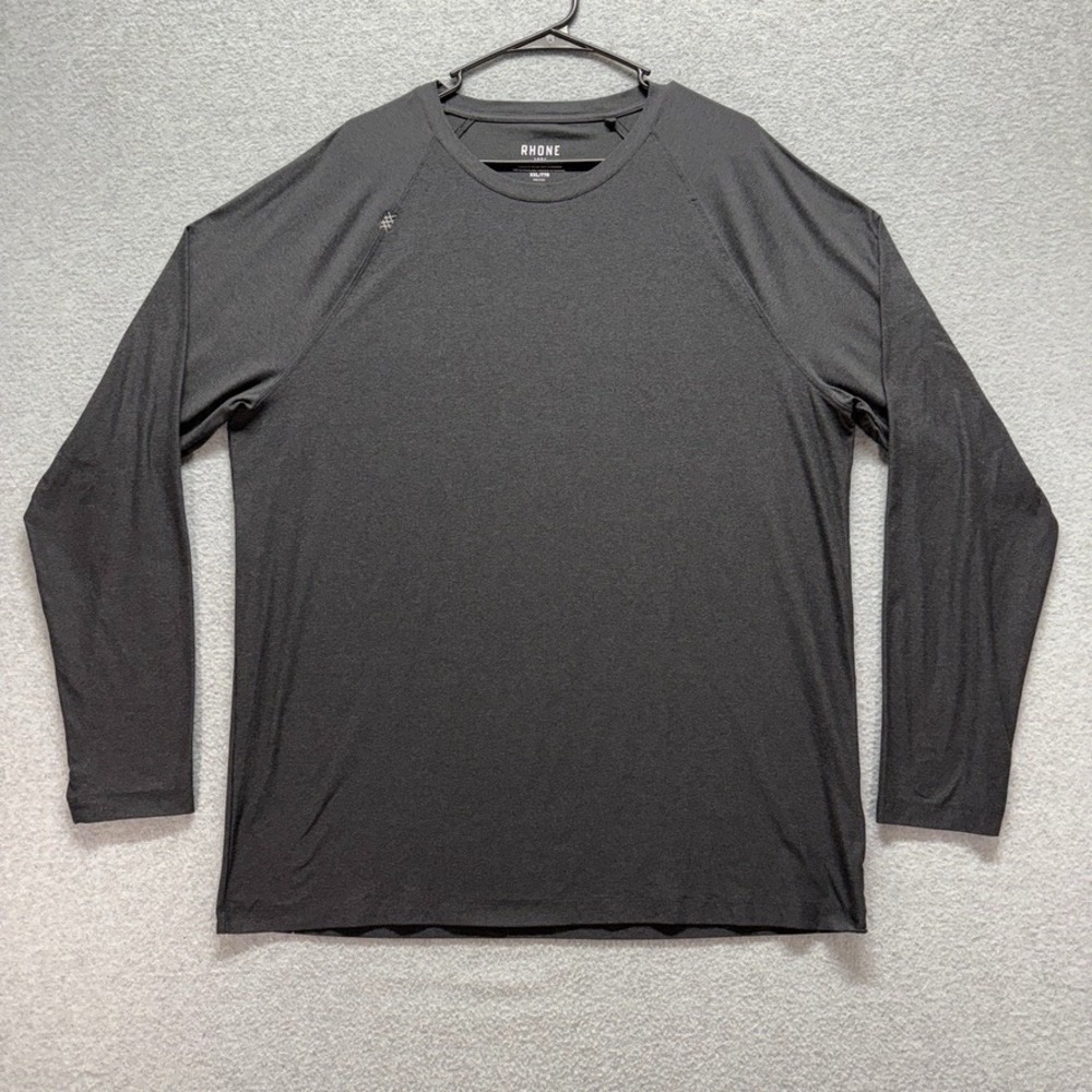Rhone‎ T-Shirt Shirt Mens 2XL Gray Heather Pullover Long Sleeve Performance